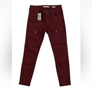 Mavi Karlina Zipper Detail Mid Rise Jeans in Brick Twill NWT New- Size 27
